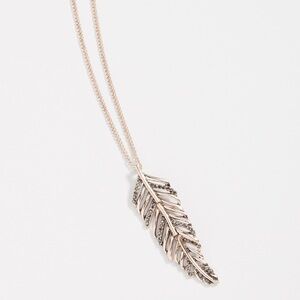 Maurices gold hinged feather pendant necklace